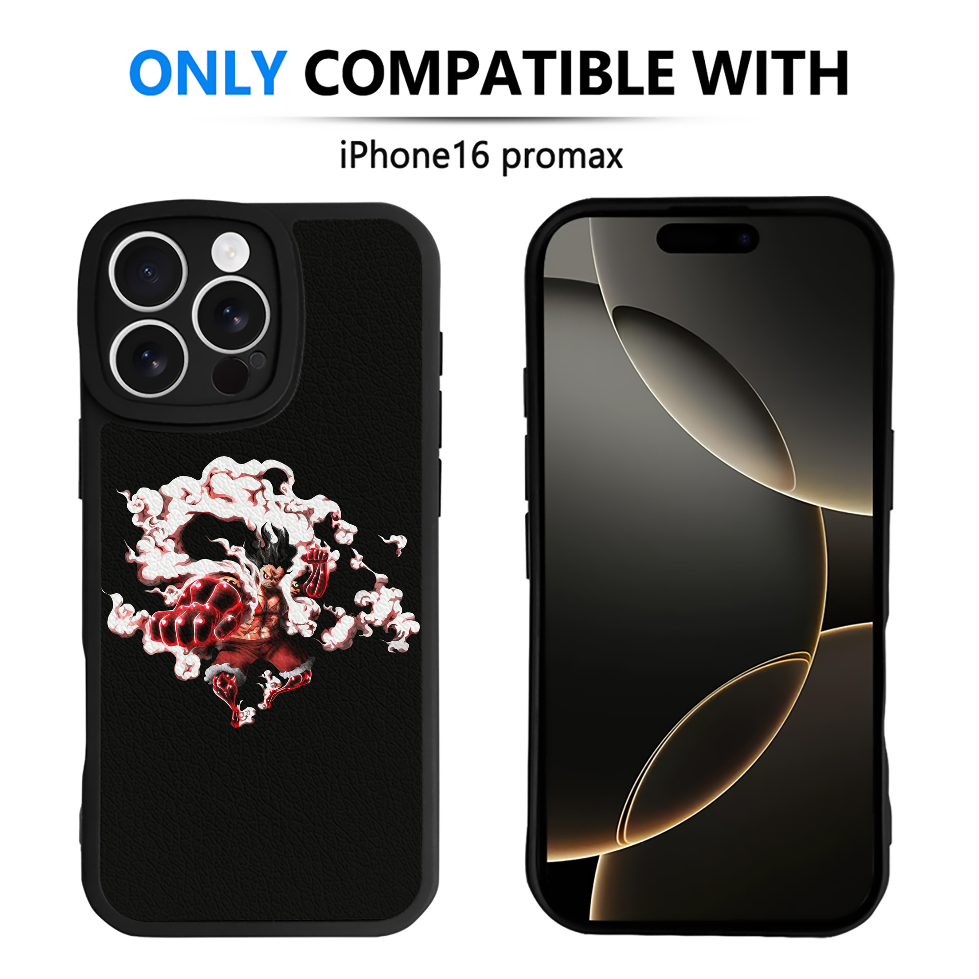 （画像用） ワンピース モンキー・D・ルフィ ONE PIECE Monkey D. Luffy 【iPhone 16シリーズ対応】シリコンスマホケース（レザー調） 材質：シリコン
